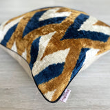 Velvet Ikat Cushion Sand Castle | Velvet Ikat Pillow Sand Castle