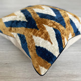 Velvet Ikat Cushion Sand Castle | Velvet Ikat Pillow Sand Castle
