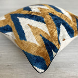 Velvet Ikat Cushion Sand Castle | Velvet Ikat Pillow Sand Castle