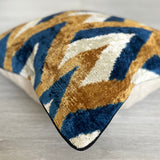 Velvet Ikat Cushion Sand Castle | Velvet Ikat Pillow Sand Castle