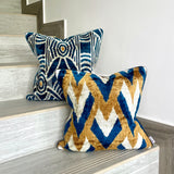 Velvet Ikat Cushion Sand Castle | Velvet Ikat Pillow Sand Castle