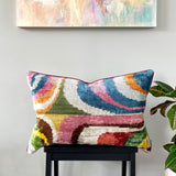 Velvet Ikat Cushion Picasso Light | Velvet Ikat Pillow Picasso Light