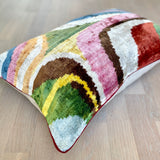 Velvet Ikat Cushion Picasso Light | Velvet Ikat Pillow Picasso Light
