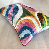 Velvet Ikat Cushion Picasso Light | Velvet Ikat Pillow Picasso Light