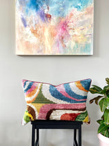 Velvet Ikat Cushion Picasso Light | Velvet Ikat Pillow Picasso Light