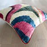 Velvet Ikat Cushion Picasso Light | Velvet Ikat Pillow Picasso Light