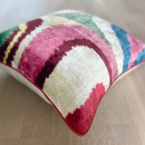 Velvet Ikat Cushion Picasso Light | Velvet Ikat Pillow Picasso Light