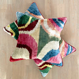 Velvet Ikat Cushion Picasso Light | Velvet Ikat Pillow Picasso Light