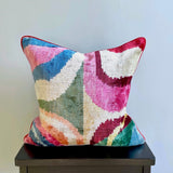 Velvet Ikat Cushion Picasso Light | Velvet Ikat Pillow Picasso Light