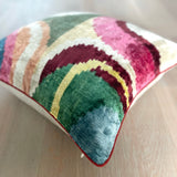 Velvet Ikat Cushion Picasso Light | Velvet Ikat Pillow Picasso Light