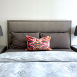 Velvet Ikat Cushion Pink Coral | Velvet Ikat Pillow Pink Coral