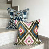Velvet Ikat Cushion Aztec | Velvet Ikat Pillow Aztec