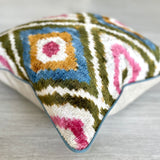 Velvet Ikat Cushion Aztec | Velvet Ikat Pillow Aztec