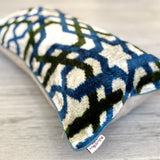 Arabesque Green Velvet Ikat Pillow Cover