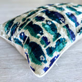 Velvet Ikat Cushion Shoal | Velvet Ikat Pillow Shoal