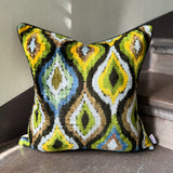 Sunleaf Velvet Ikat Pillow Cover