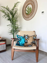 Velvet Ikat Cushion Evil Eye Beige | Velvet Ikat Pillow Evil Eye Beige