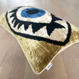 Velvet Ikat Cushion Evil Eye | Velvet Ikat Pillow Evil Eye