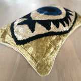 Velvet Ikat Cushion Evil Eye | Velvet Ikat Pillow Evil Eye