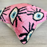 Velvet Ikat Cushion Evil Eye Pink | Velvet Ikat Pillow Evil Eye Pink