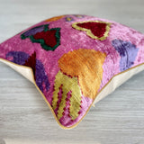 Valentine Velvet Ikat Pillow Cover