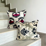 Velvet Ikat Cushion Royal | Velvet Ikat Pillow Royal