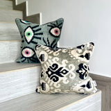 Velvet Ikat Cushion Royal | Velvet Ikat Pillow Royal