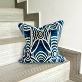 Velvet Ikat Cushion Kyanite | Velvet Ikat Pillow Kyanite