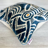 Velvet Ikat Cushion Kyanite | Velvet Ikat Pillow Kyanite
