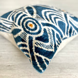 Velvet Ikat Cushion Kyanite | Velvet Ikat Pillow Kyanite