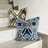 Velvet Ikat Cushion Kyanite | Velvet Ikat Pillow Kyanite