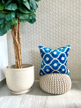 Velvet Ikat Cushion Blue Bay | Velvet Ikat Pillow Blue Bay
