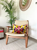 Velvet Ikat Cushion Apricot Hearts | Velvet Ikat Pillow Apricot Hearts