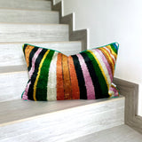 Velvet Ikat Cushion Rainbow | Velvet Ikat Pillow Rainbow