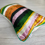 Velvet Ikat Cushion Rainbow | Velvet Ikat Pillow Rainbow