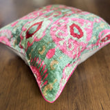 Rose Mist Velvet Ikat Pillow Cover