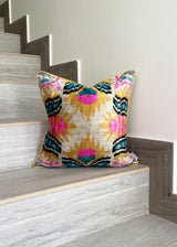 Velvet Ikat Cushion Sunny Spring | Velvet Ikat Pillow Sunny Spring