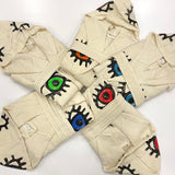 Lightweight Turkish bathrobes adorned with evil eye print