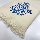 Muslin Towel Reef Blue Close angle view