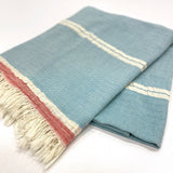 Turkish Towel Chevron Blue | Close up