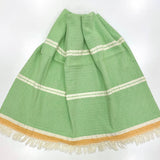 Turkish Towel Chevron Green | Front view