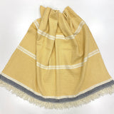 Turkish Towel Chevron Yellow Front angle view