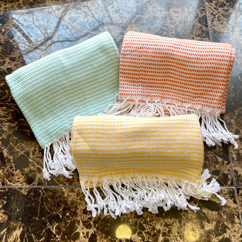 Turkish Towel Bamboo Orange with other two Variants of Bamboo Towel