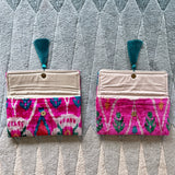 Ikat Clutch Bag Amalfi with Magnetic snap closure
