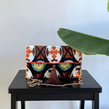 Ikat Clutch Bag Pompeii with Golden Chain