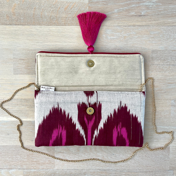 Ikat Clutch Bag Sorrento with Golden Chain