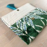 A perfect anniversary gift, silk velvet Ikat clutch bag Ligure