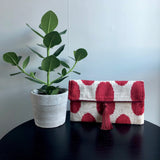 Lightweight multipurpose doted ikat clutch bag