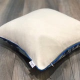 Silk Ikat Cushion Heart Blue with Concealed Zipper