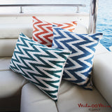 Different Colors Silk Ikat Zigzag Orange Cushion